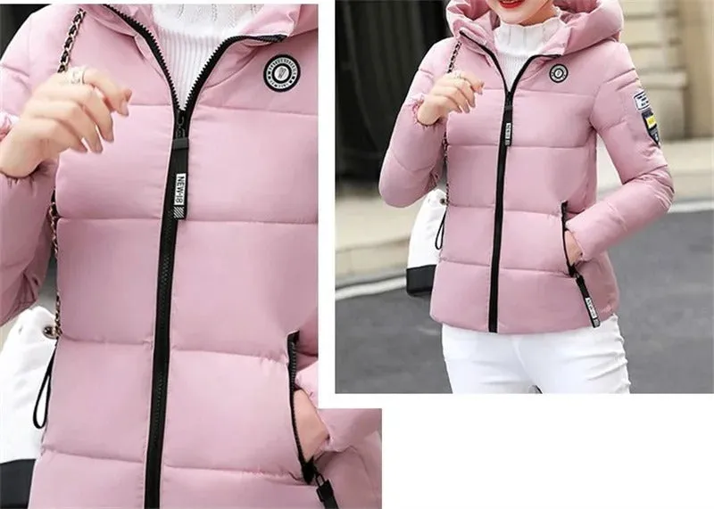 2024 Winter Women Jacket Coats Parkas Female Down Cotton Hooded Overcoat Thick Warm Jackets Windproof Casual Student Coat