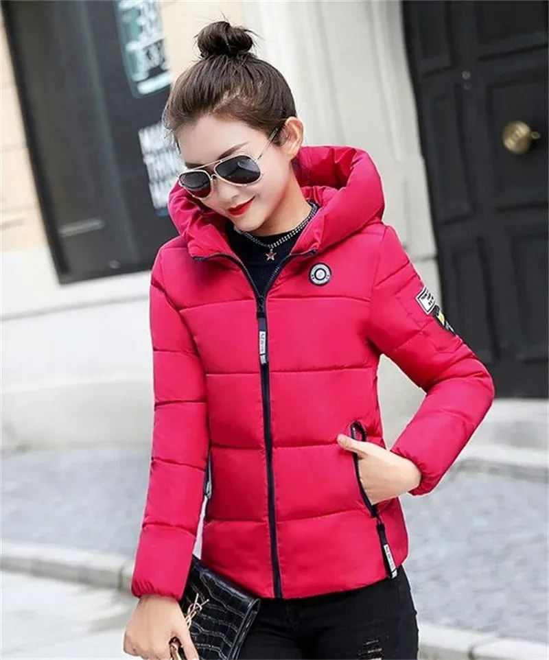 2024 Winter Women Jacket Coats Parkas Female Down Cotton Hooded Overcoat Thick Warm Jackets Windproof Casual Student Coat