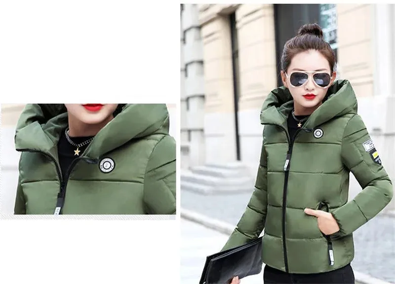 2024 Winter Women Jacket Coats Parkas Female Down Cotton Hooded Overcoat Thick Warm Jackets Windproof Casual Student Coat