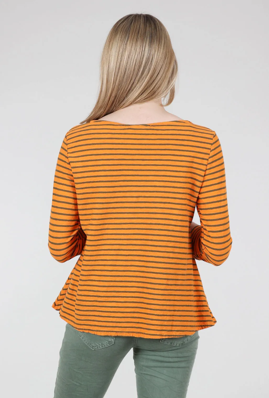 A-Line Stripe Tee, Tangelo