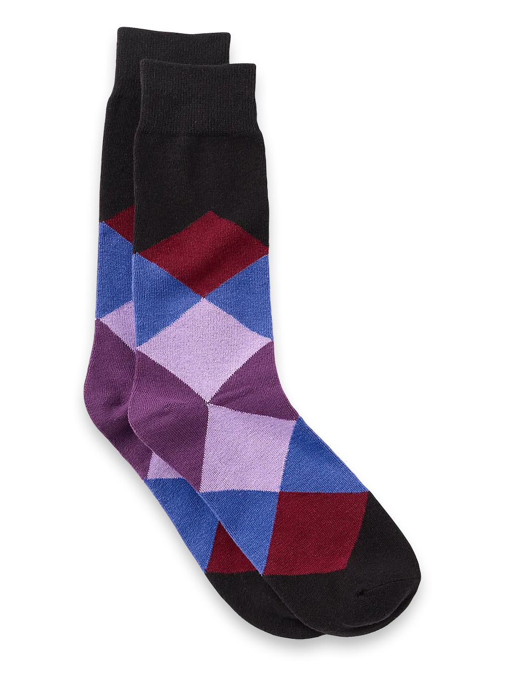 Argyle Cotton Blend Sock - Purple Multi