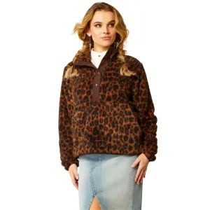 Ariat Ladies Berber Lila Leopard Snap Front Sweatshirt 10053009