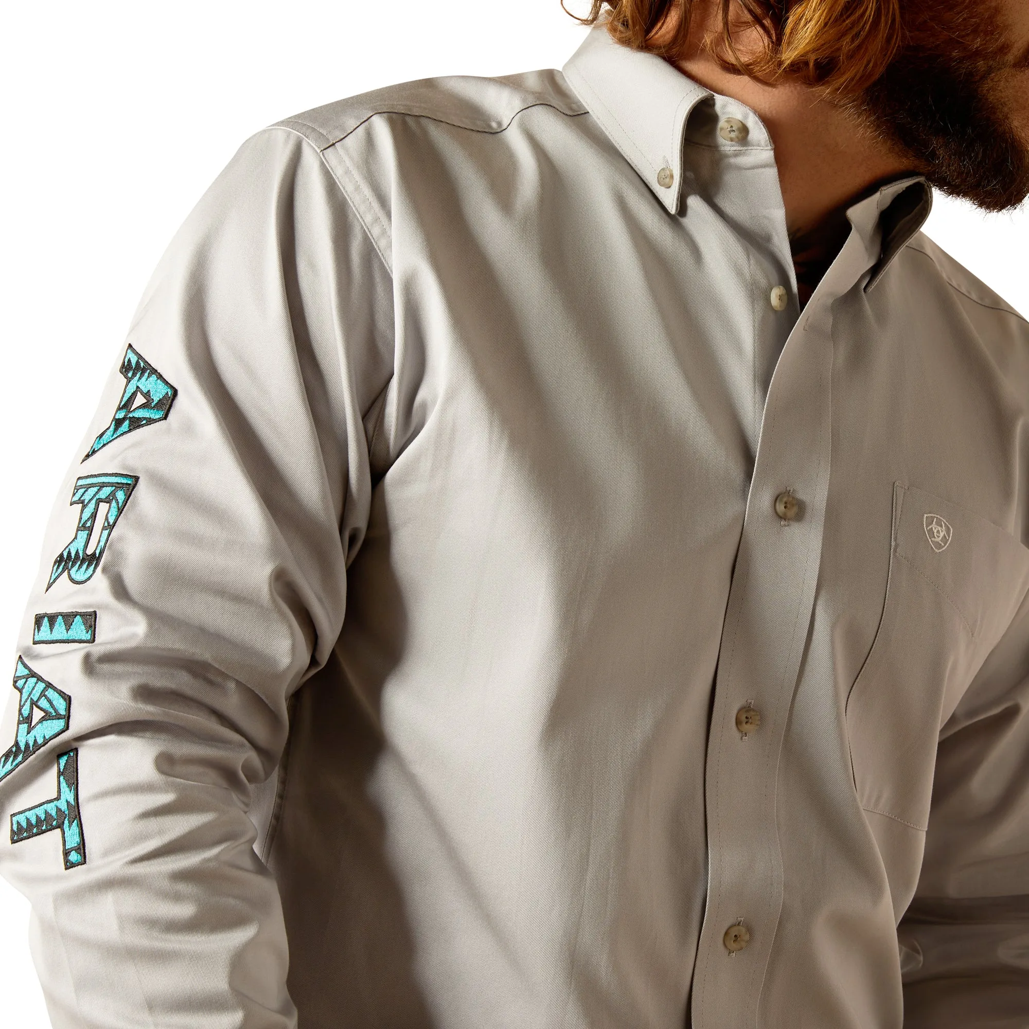 Ariat Men's Team Fitted Shirt Grey