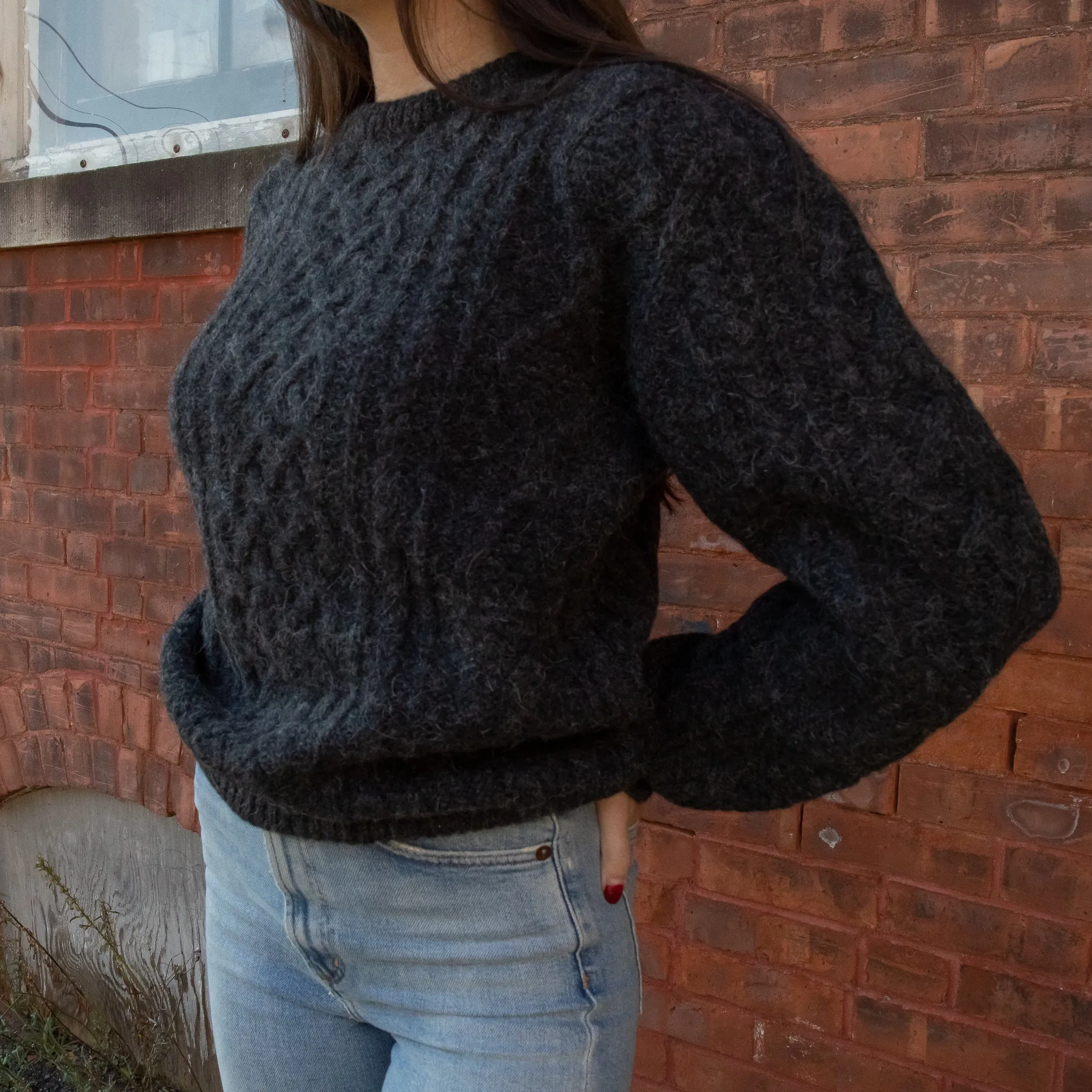 Barrington Aran Crewneck Alpaca Cable Knit Sweater