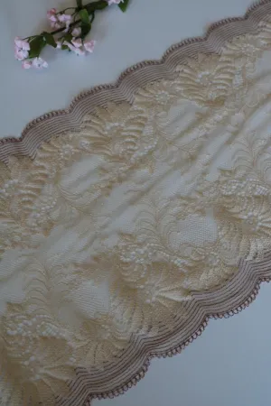 Beige 8.5" Wide Stretch Lace