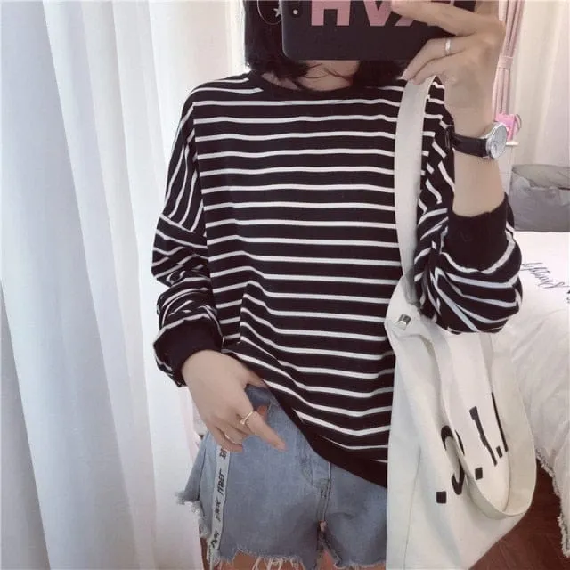 Black and White Striped Vintage Sweater