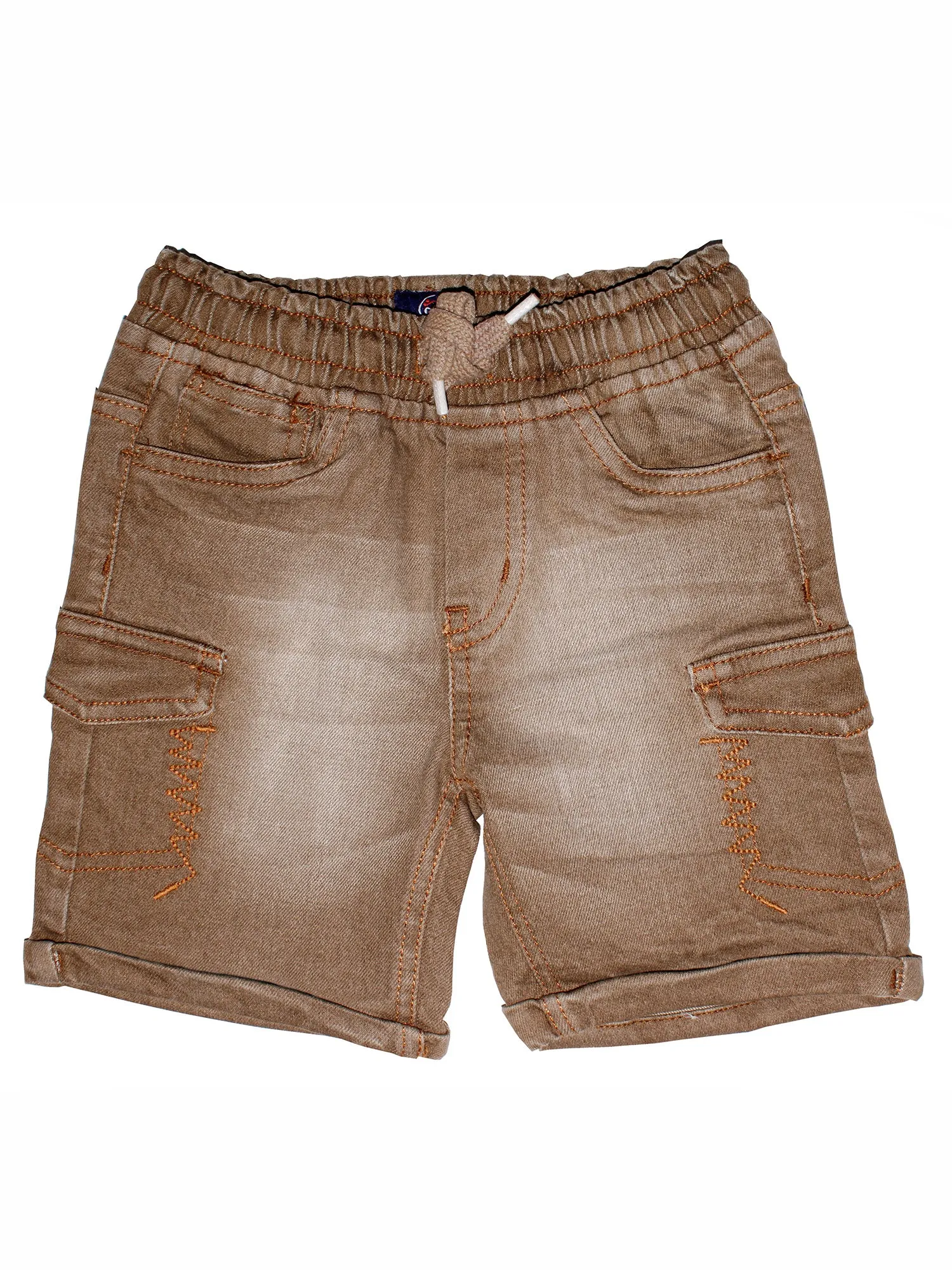 Boys Denim Cargo Shorts with roll up hem