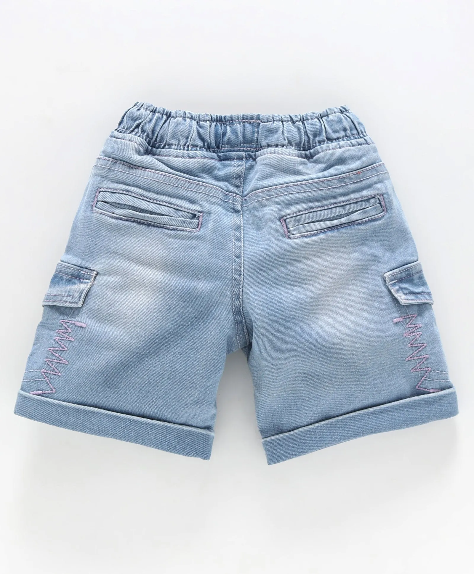 Boys Denim Cargo Shorts with roll up hem