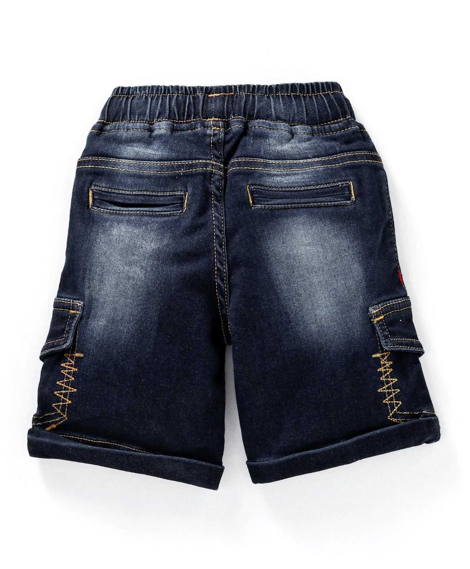 Boys Denim Cargo Shorts with roll up hem