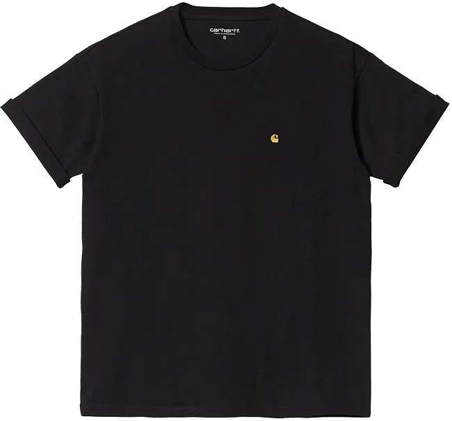 Carhartt WIP Womens Chase T Shirt Black Gold