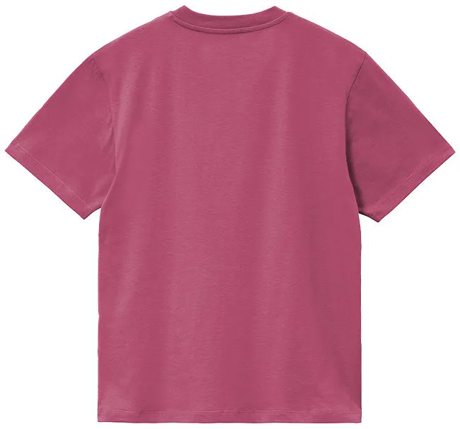 Carhartt WIP Womens Script Embroidery T Shirt Magenta Tonic