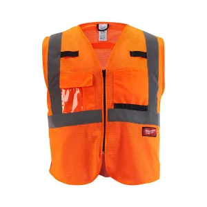 Class 2 High Visibility Orange Mesh Safety Vest - S/M