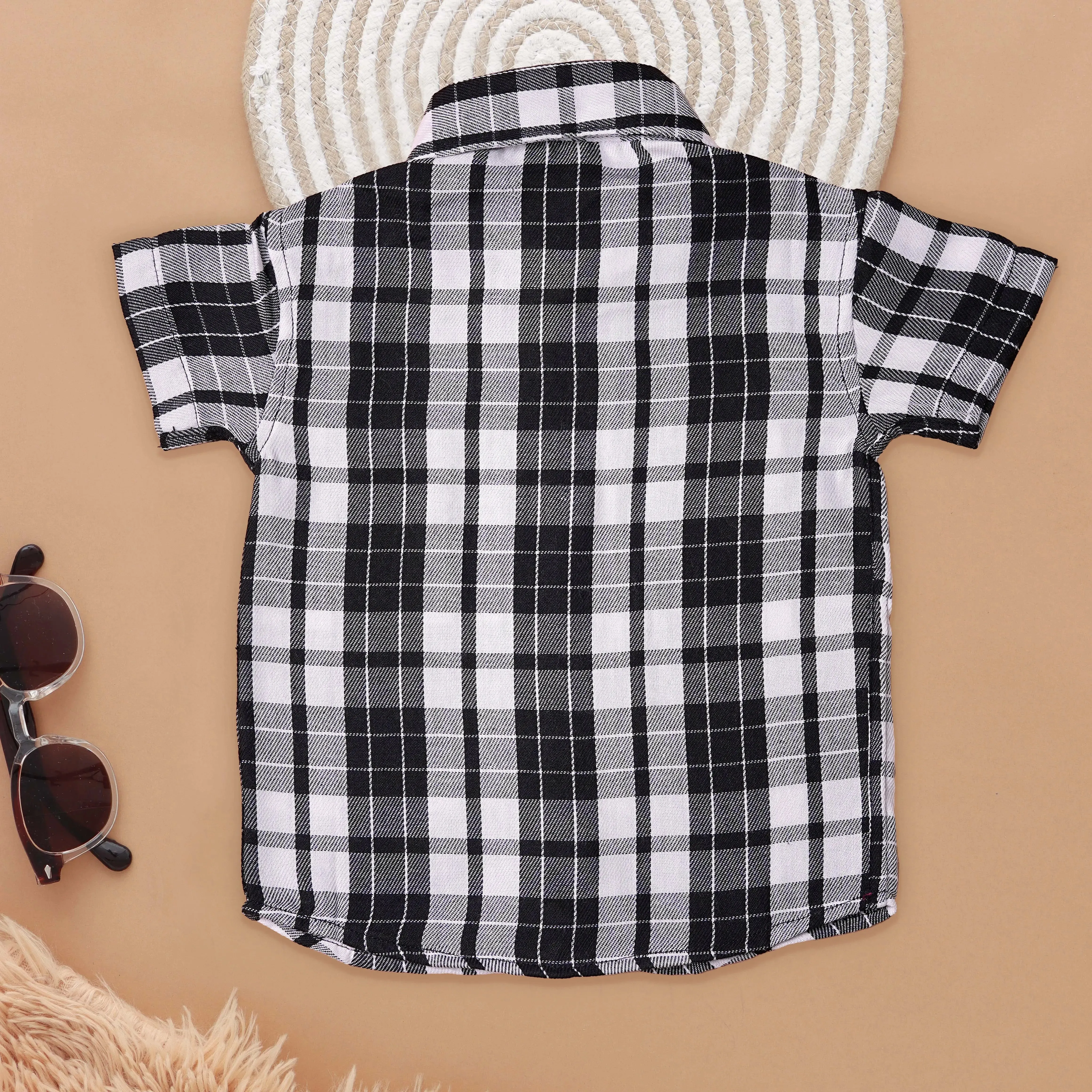 Comfortable and Trendy Boys’ Checkered Cotton Shirt