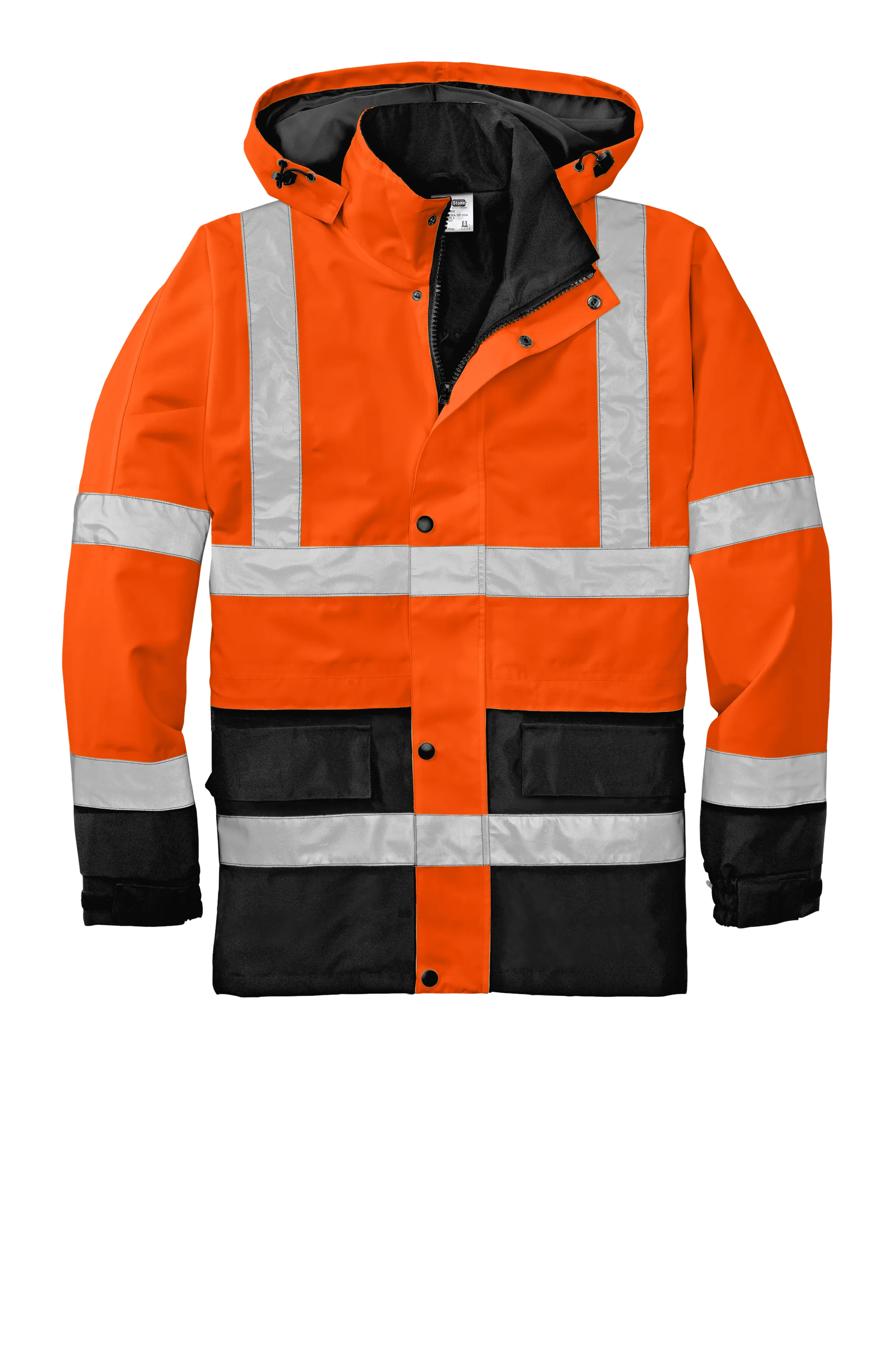 CornerStone® - ANSI 107 Class 3 Waterproof Parka - Safety Orange / Black