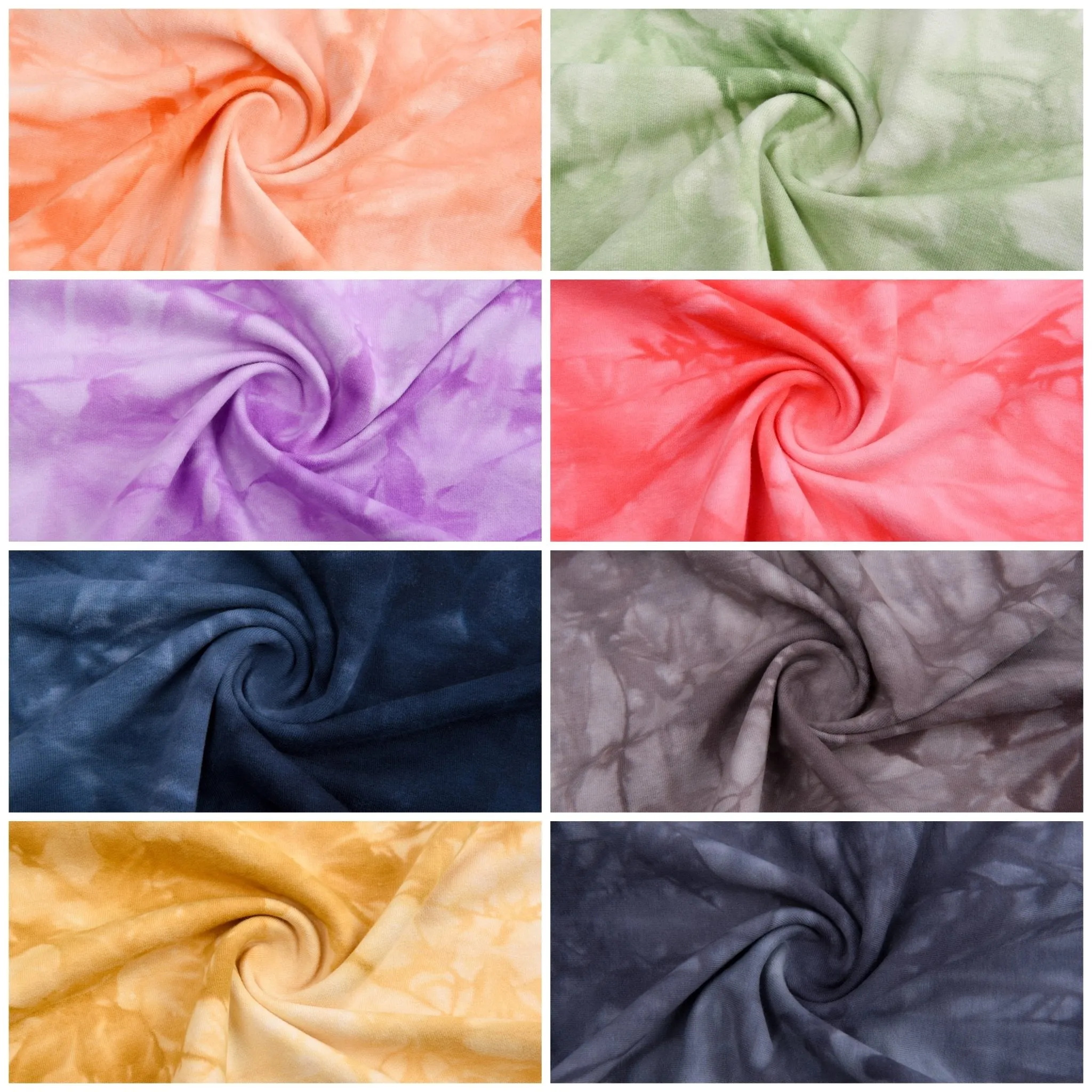 Cotton Spandex French Terry Tie Dye  Fabric