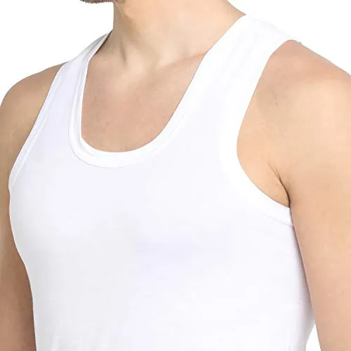 Dixcy Scott Men's Innerwear Regulart Fit Solid (Pack of 3) (Comfort Vest RN_White_L)