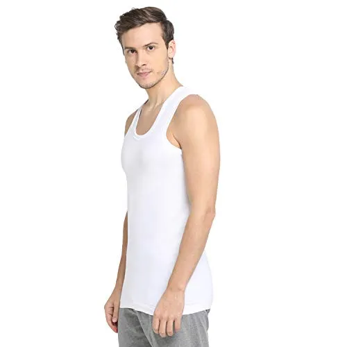 Dixcy Scott Men's Innerwear Regulart Fit Solid (Pack of 3) (Comfort Vest RN_White_L)