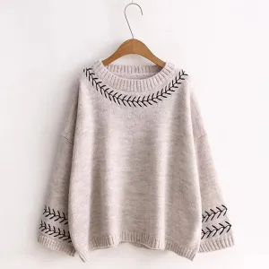 Embroidered Knitted Pullover