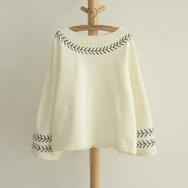 Embroidered Knitted Pullover