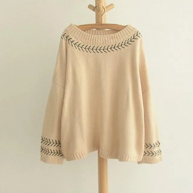 Embroidered Knitted Pullover