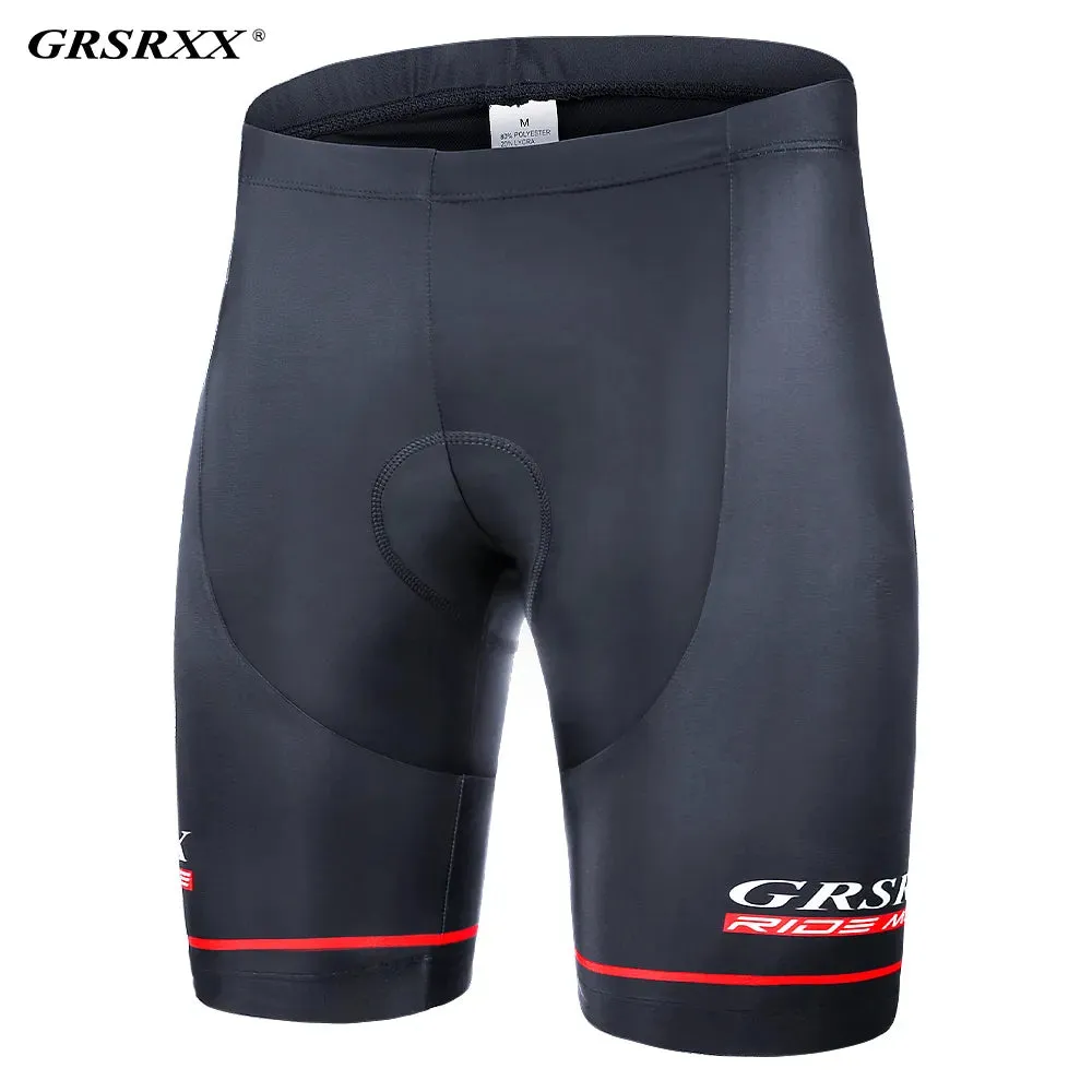 GRSRXX Summer Cycling Shorts Men's Bike Pants MTB Shockproof 5D Gel Pad Tights Breathable Road Racing Bicycle Sports Clothing