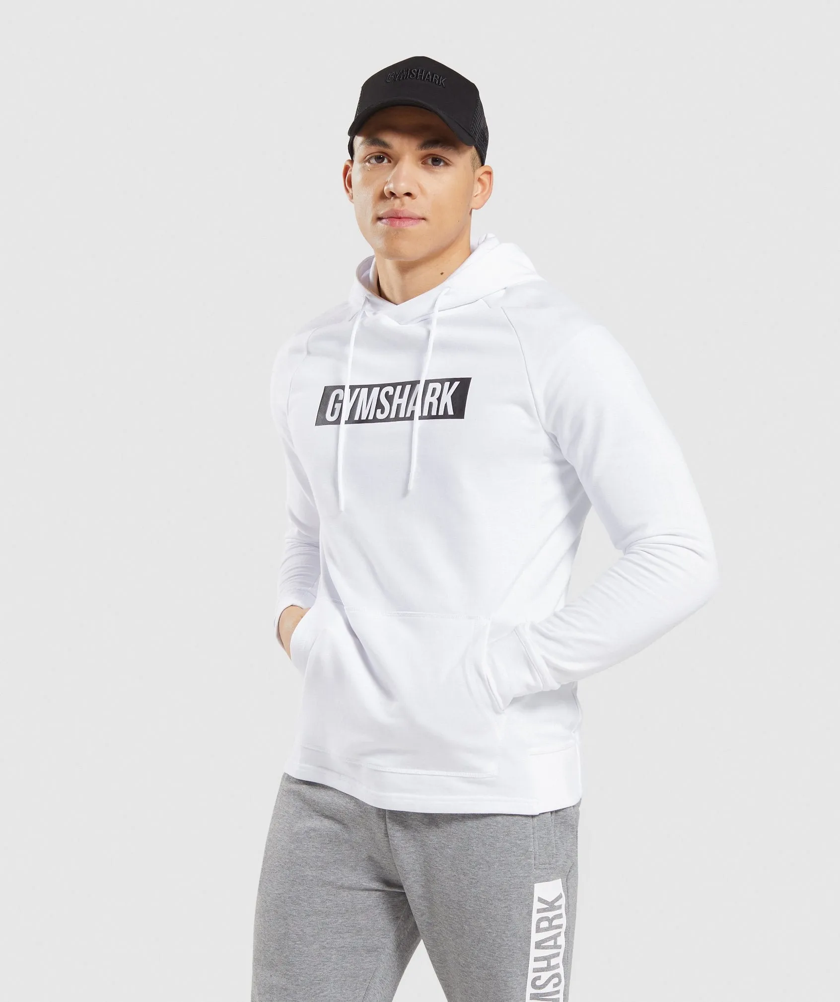 Gymshark Block Hoodie - White/Black