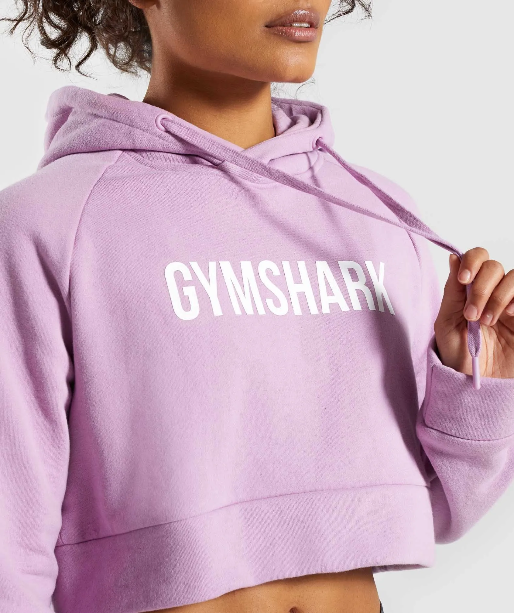 Gymshark Cropped Crest Hoodie - Pink