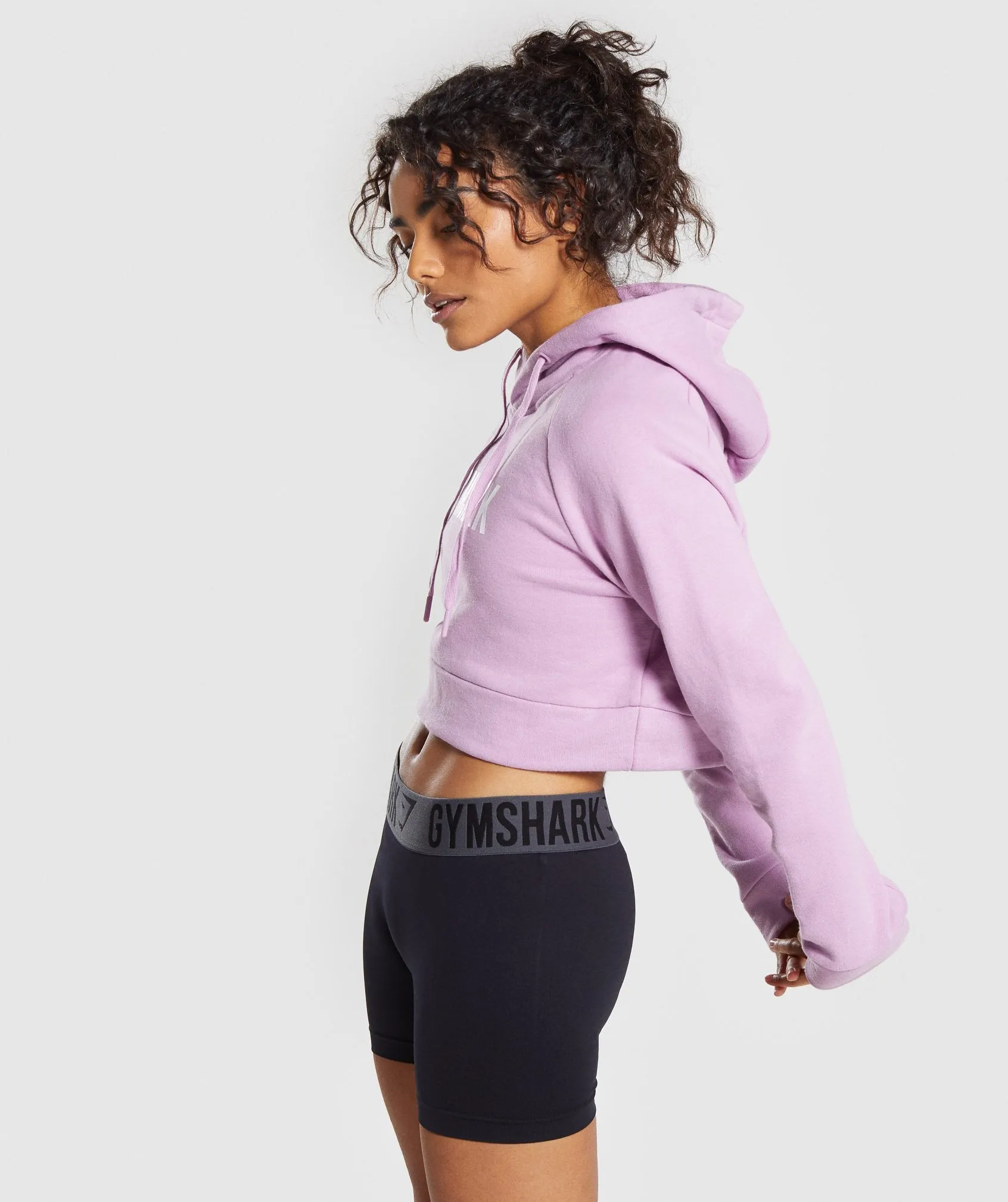 Gymshark Cropped Crest Hoodie - Pink