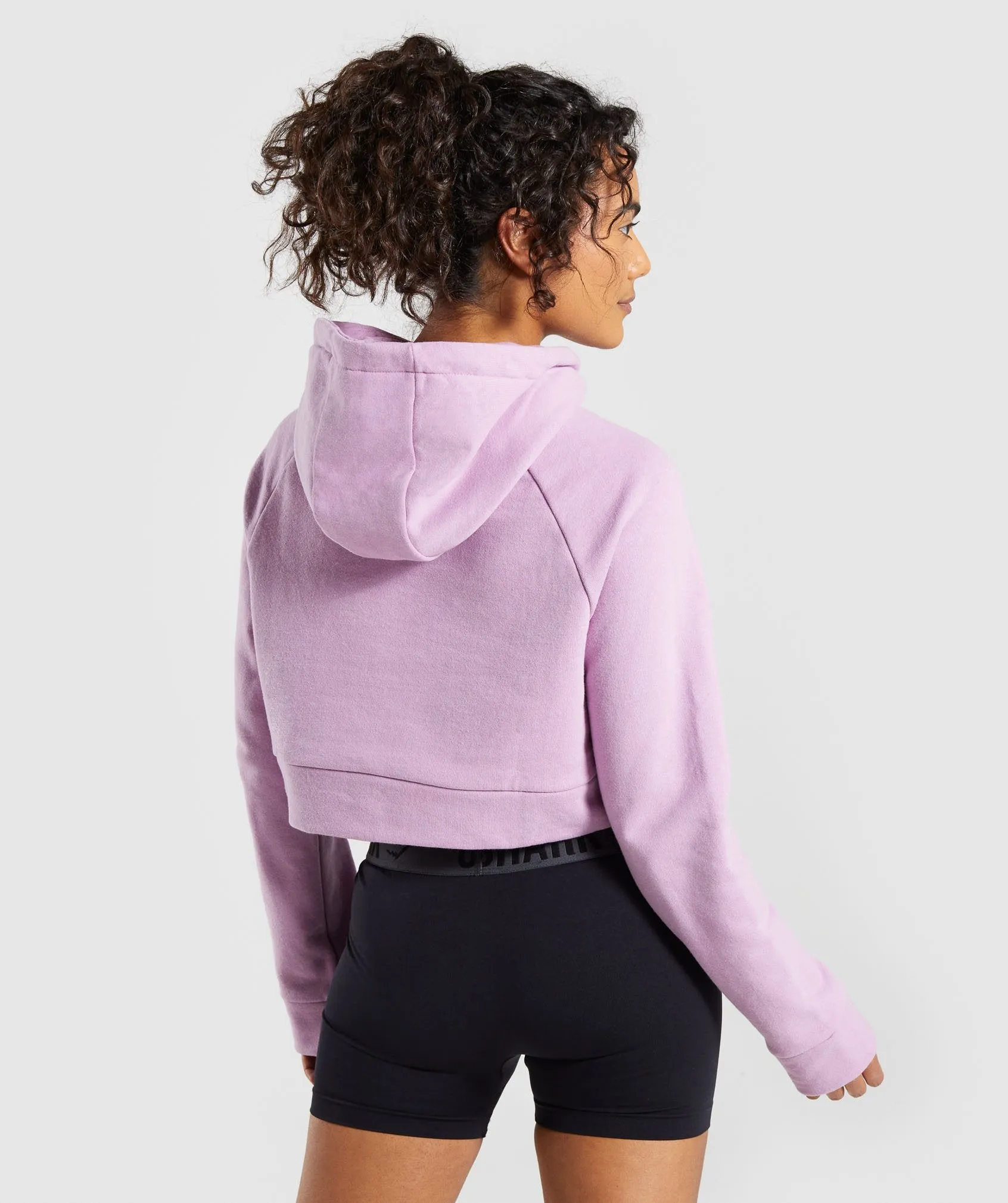 Gymshark Cropped Crest Hoodie - Pink