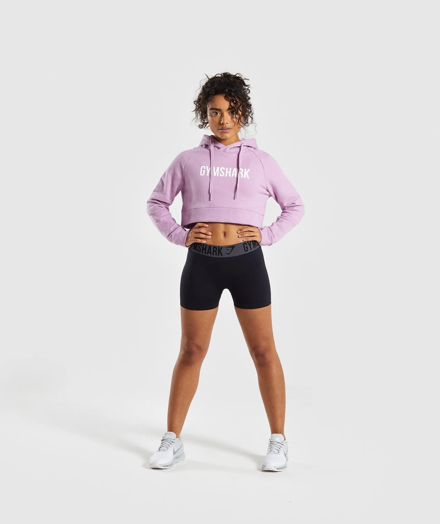 Gymshark Cropped Crest Hoodie - Pink