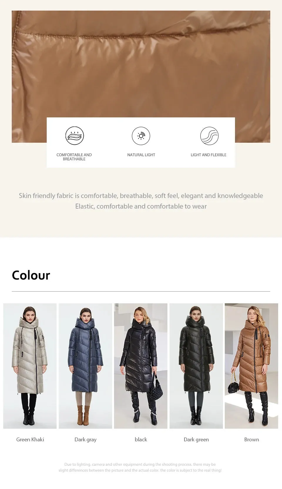 HaiLuoZi 2024 New Women's Winter Jacket Long Warm Windproof Hooded Zipper Quilted Casual Slim Cotton Lady Parkas Women Coat 6055