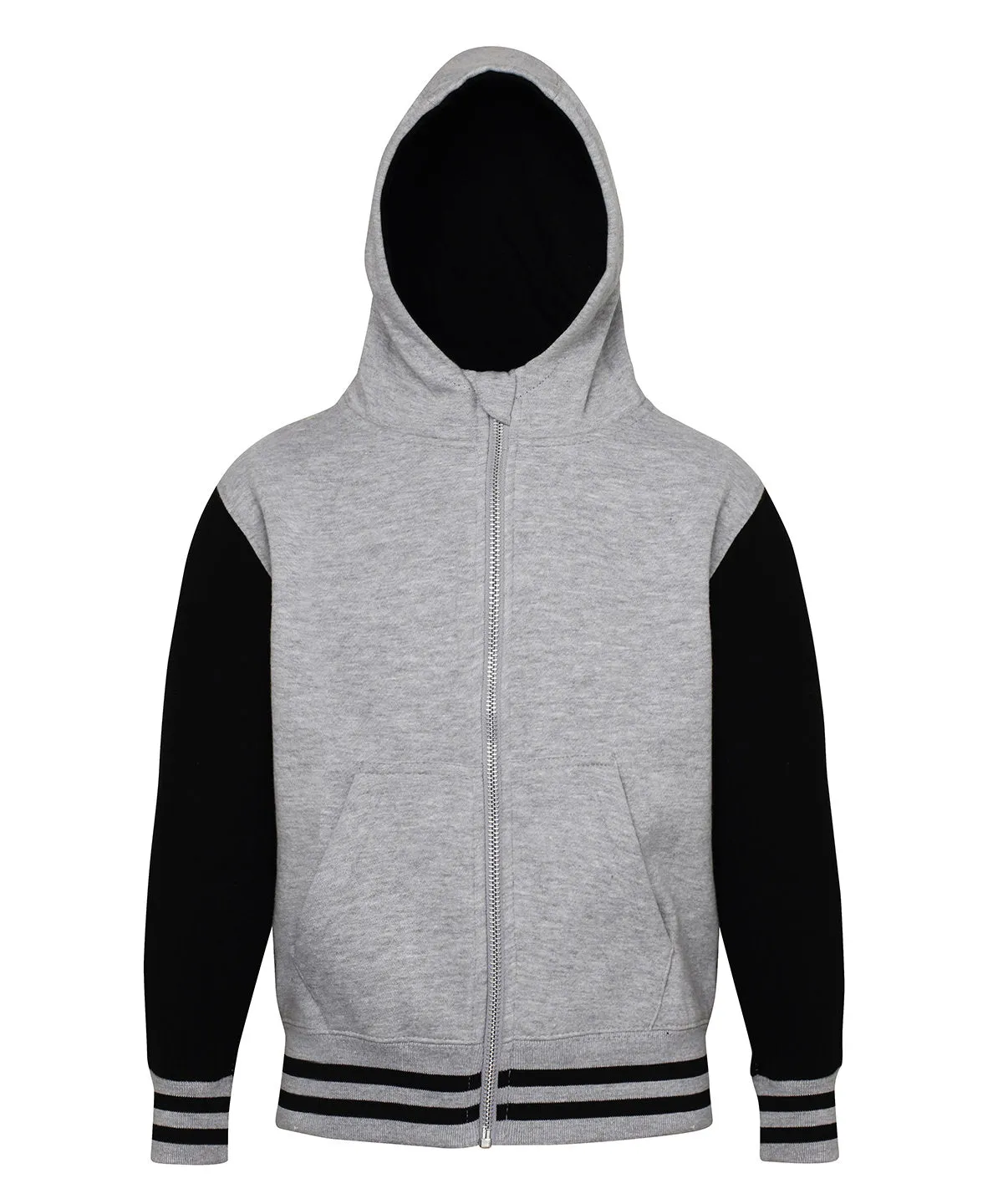 Heather Grey/Jet Black - Kids urban varsity zoodie