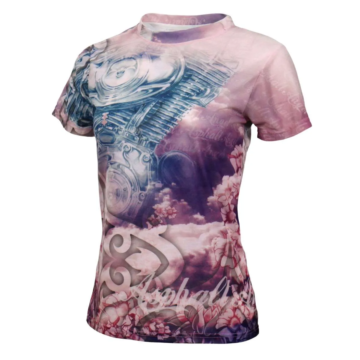 Hot Leathers Ladies Angel Wings Pink Fitted 3D All Over Printed T-Shirt GLS1001