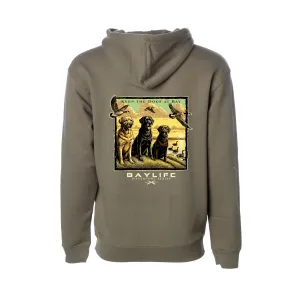 Keep the Dogs at Bay | Premium Heavyweight Hoodie | Military Green