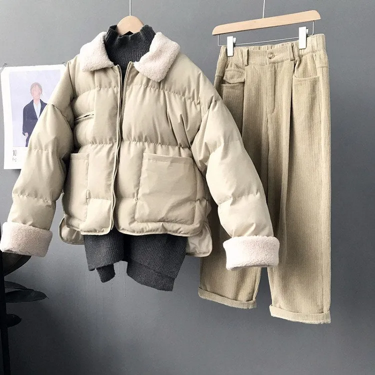 [Korean Style] Dorry Lamb Wool Puffer Jacket