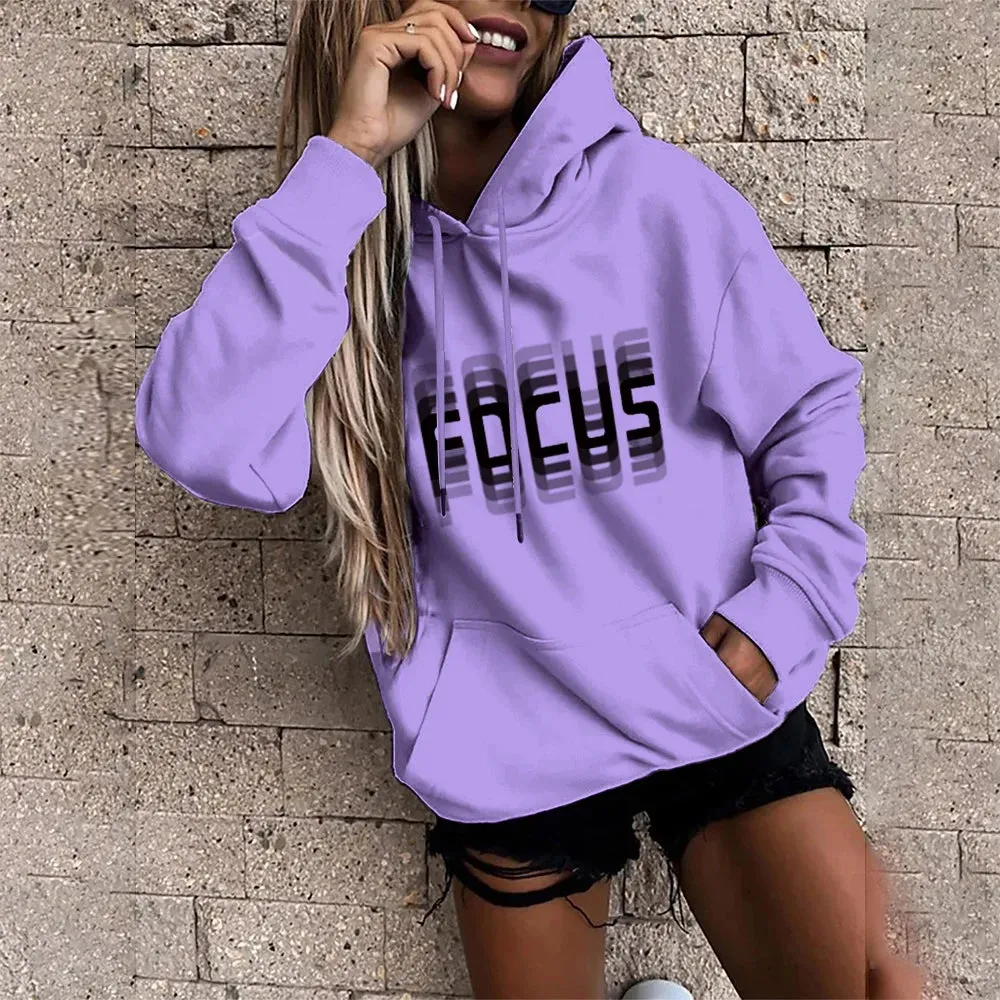 Lazy Style Sportswear Pullover Polyester Cotton Shirt Hoodie Casual Womens 2021year New Harajuku Hoodie Womens Sweater