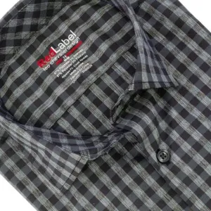 Leo Chevalier Voyage Performance Fitted Black Plaid Dress Shirts