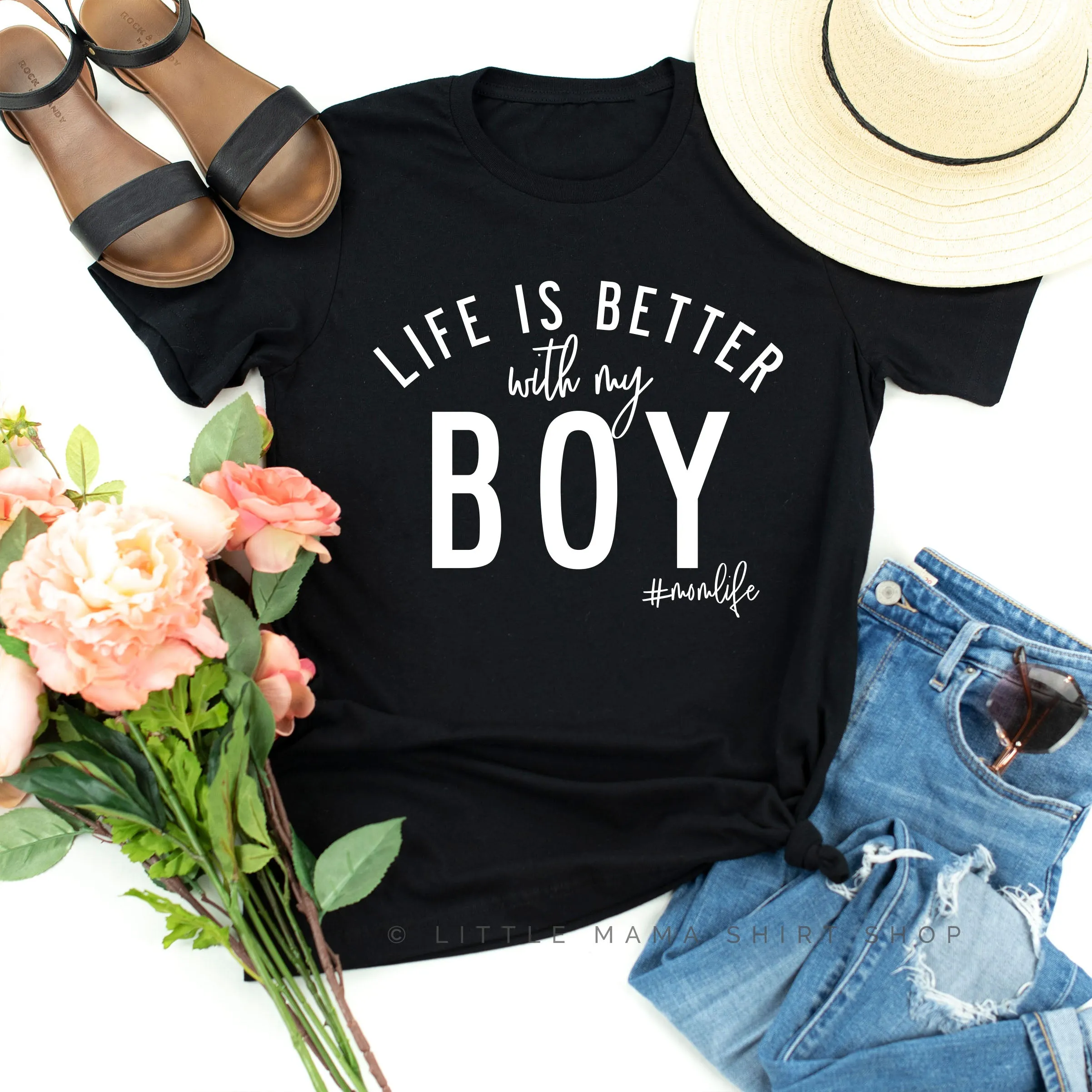 Life is Better with my Boy & All Boy - Matching Set - Black Shirts