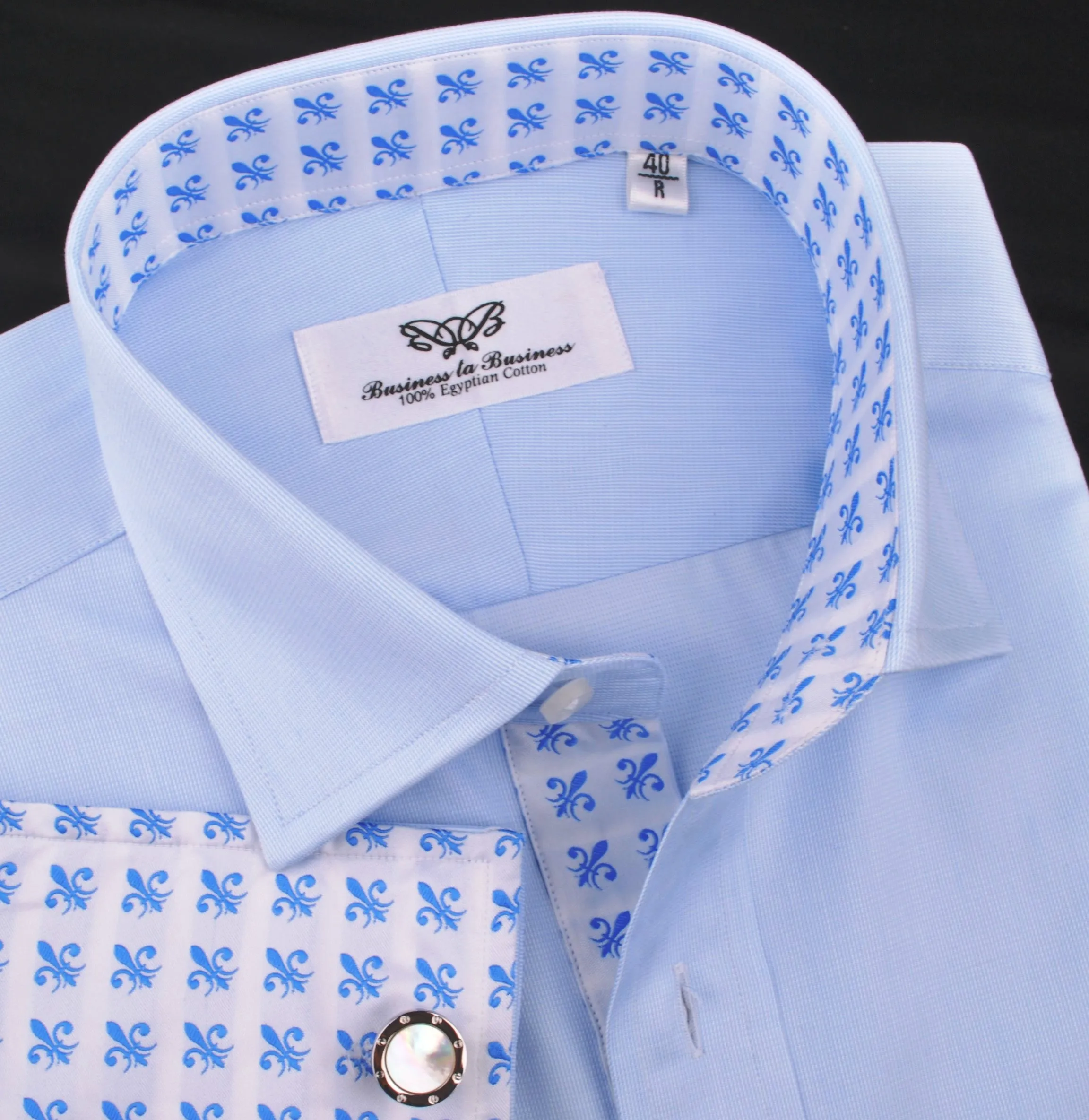 Light Blue Royal Oxford Formal Business Dress Shirt