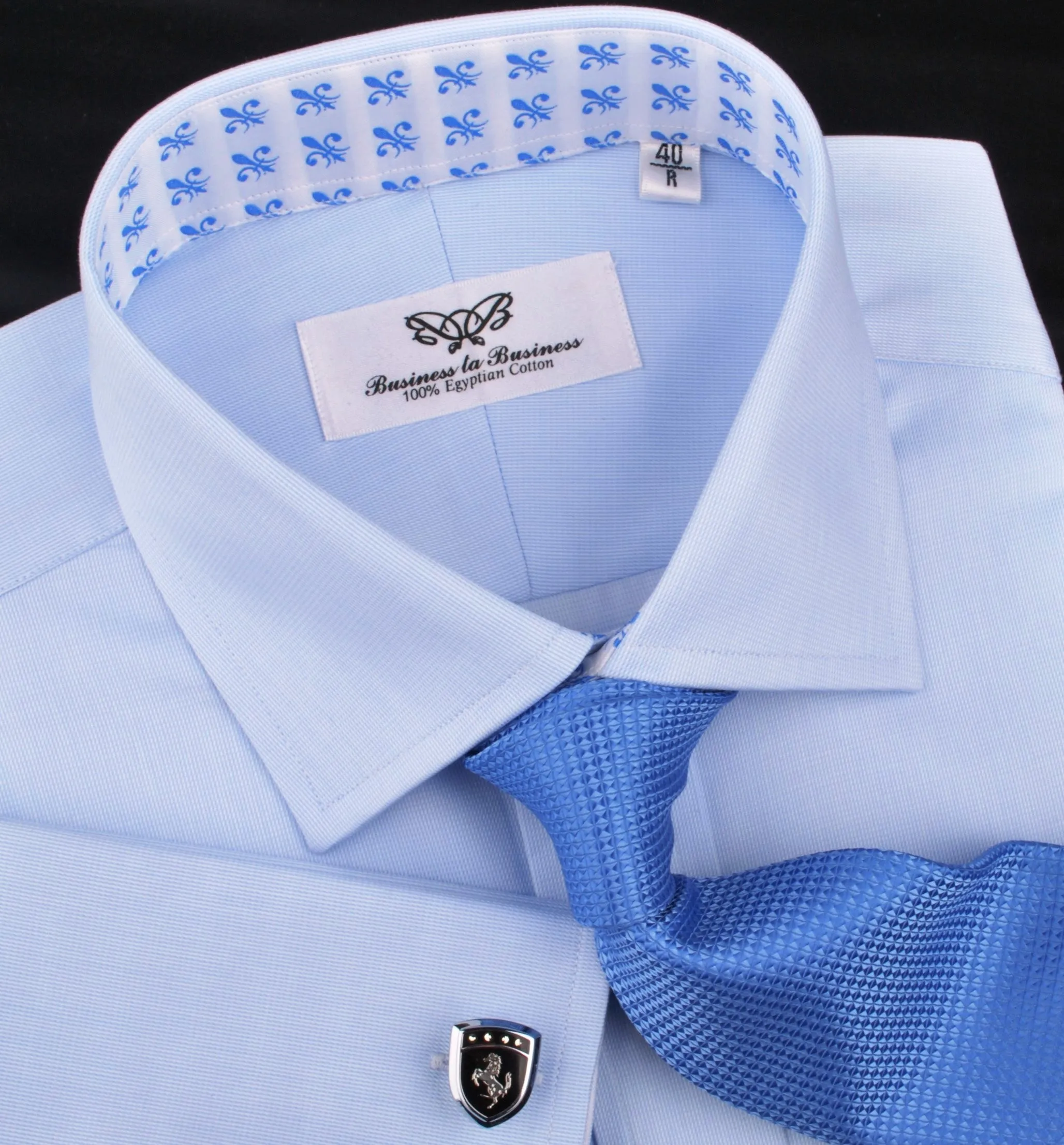 Light Blue Royal Oxford Formal Business Dress Shirt