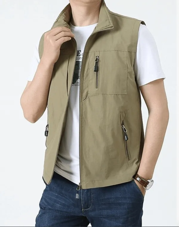 Lightweight Breathable Men's Vest with Pockets for Hiking - SF1530