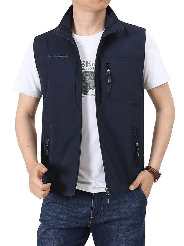 Lightweight Breathable Men's Vest with Pockets for Hiking - SF1530