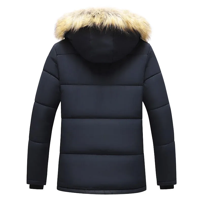 Men 2022 Winter New Windproof Fleece Warm Thick Jacket Parkas