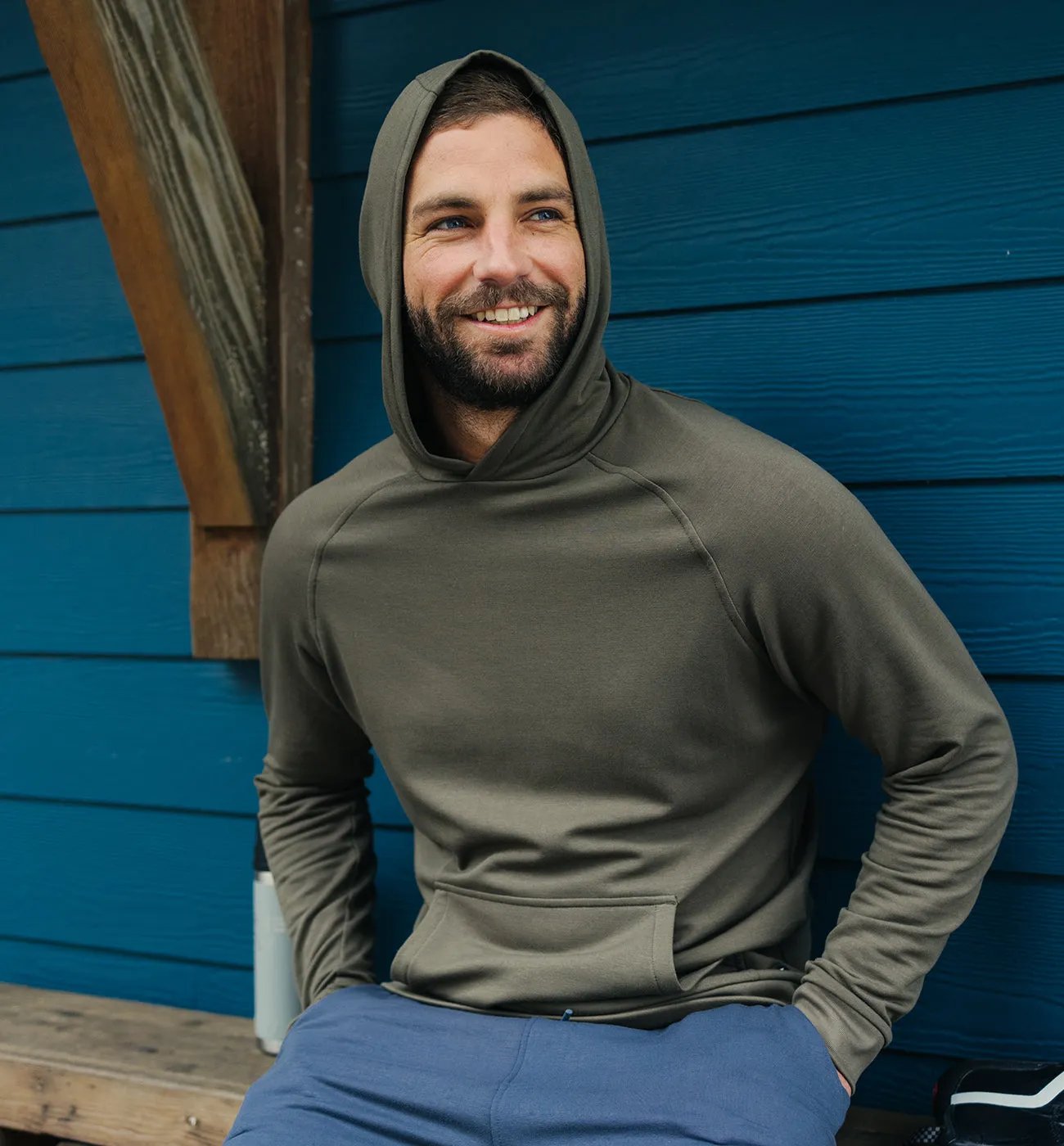 Men's Bamboo Lightweight Fleece Hoodie - Heather Grey