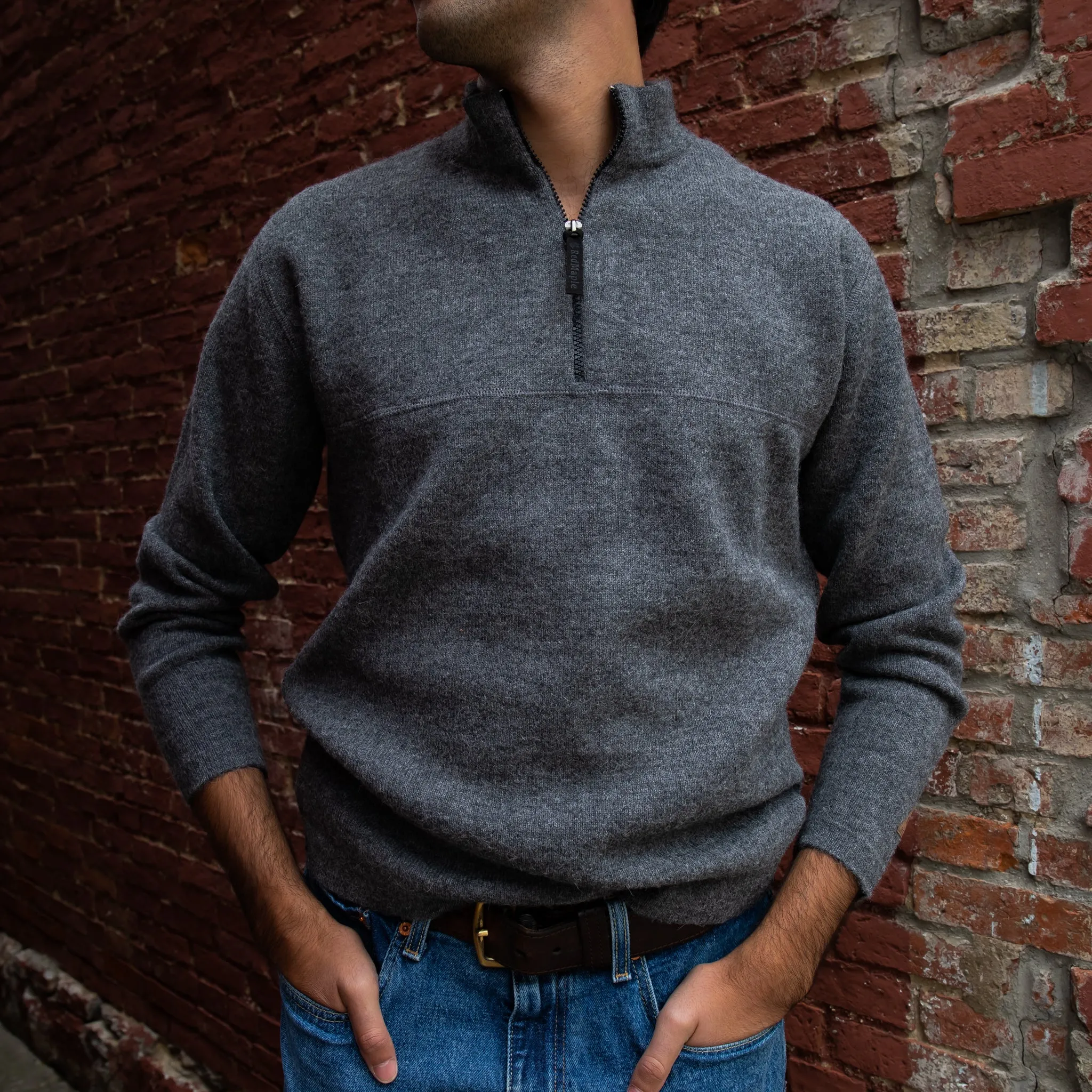 Men’s Bucksport Half-Zip Alpaca Sweater