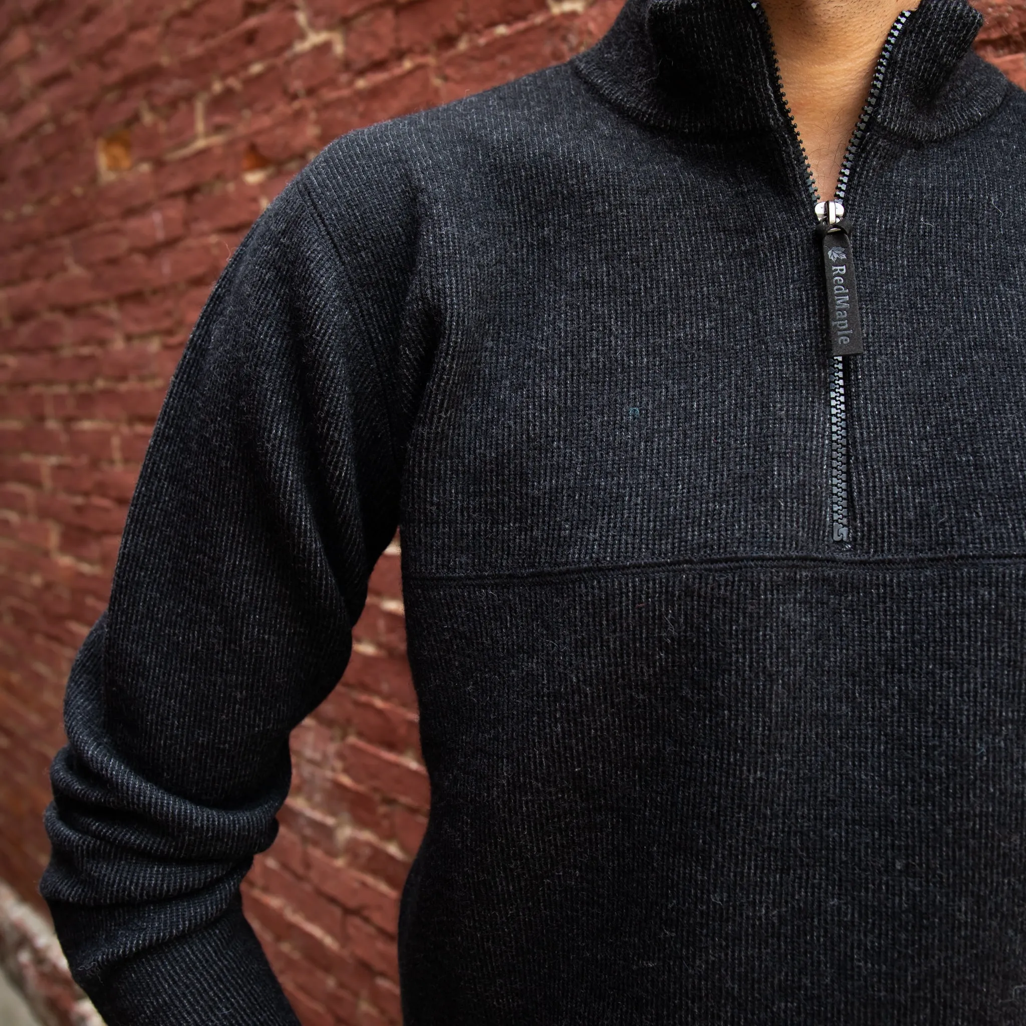 Men’s Bucksport Half-Zip Alpaca Sweater