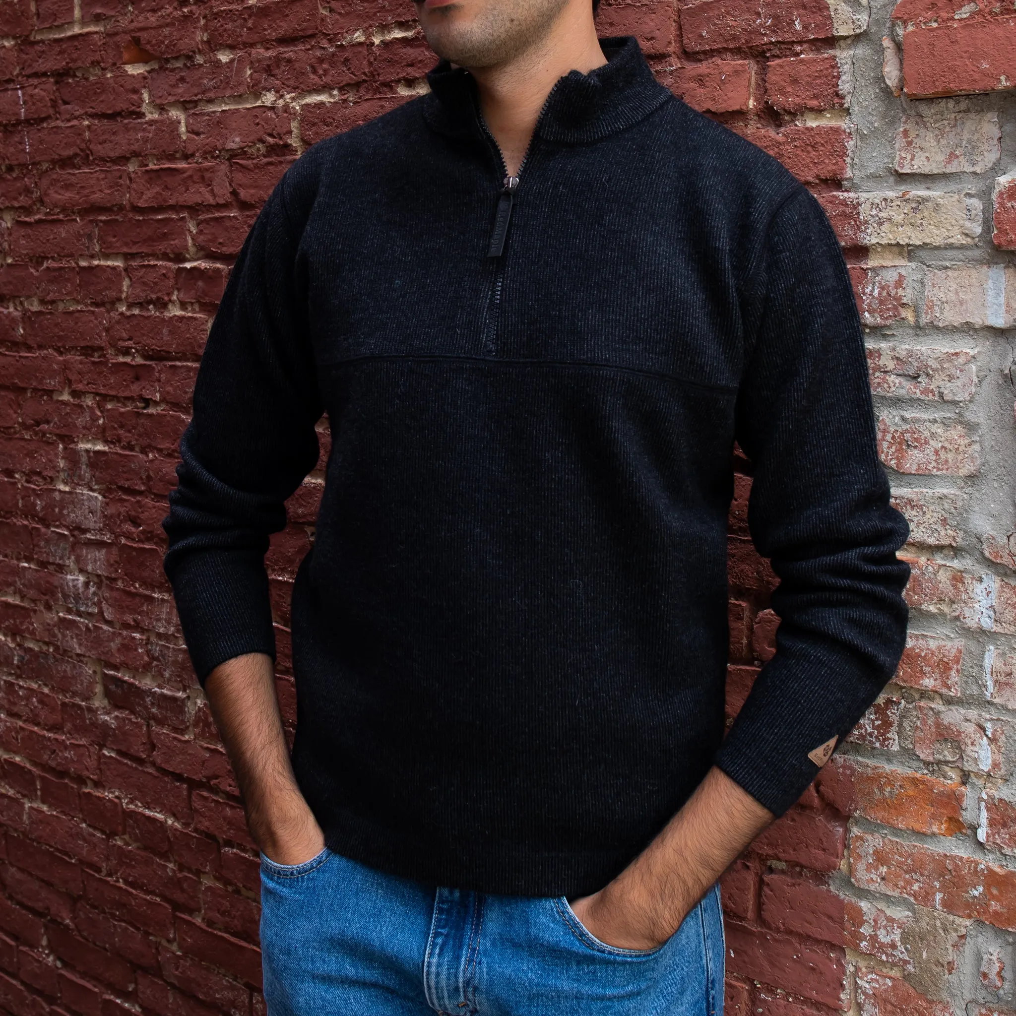 Men’s Bucksport Half-Zip Alpaca Sweater