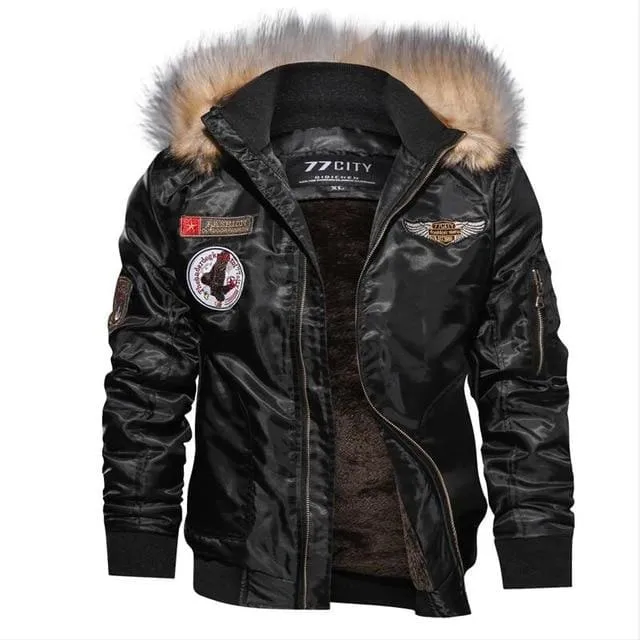 Military Style Warm Wool Liner Parkas Men Jacket