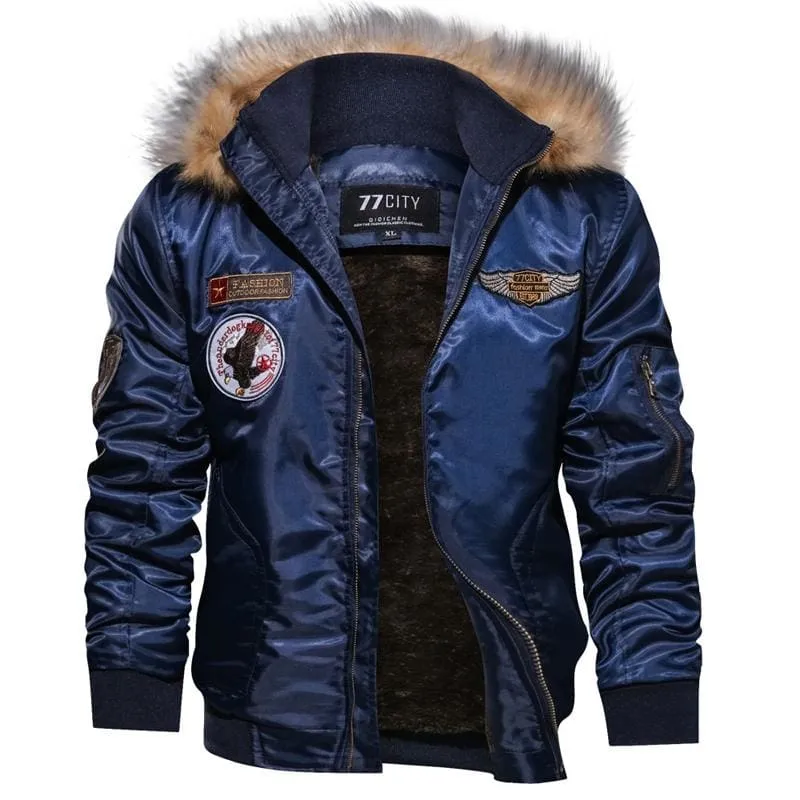 Military Style Warm Wool Liner Parkas Men Jacket