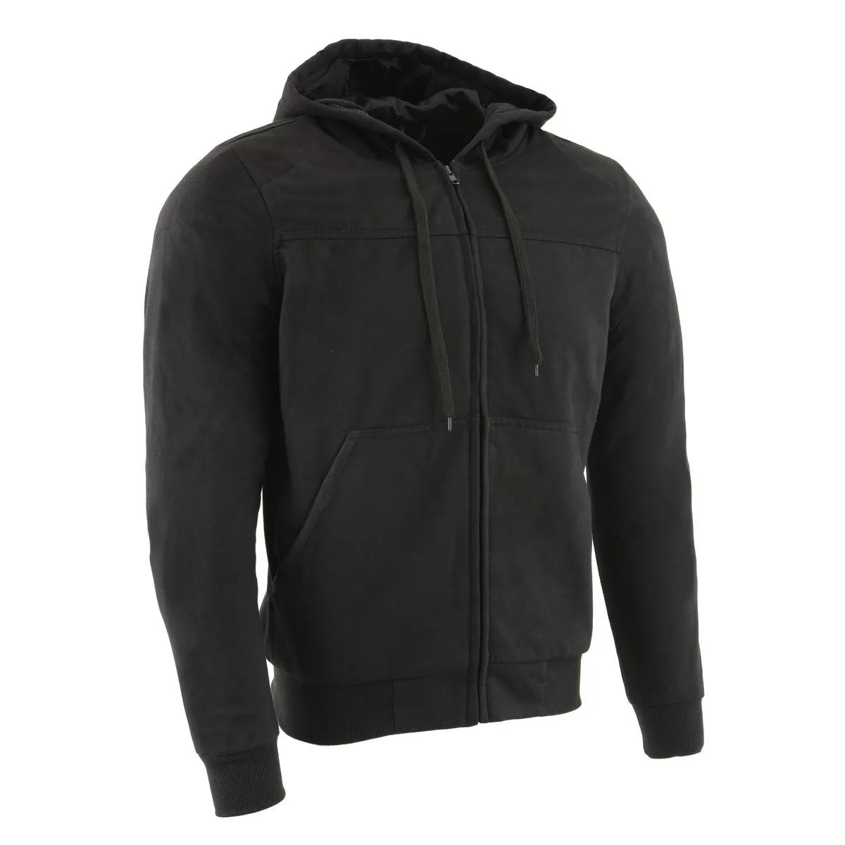 Milwaukee Leather MPM1788 Men's Black CE Approved Armored Riding Hoodie with Aramid by DuPont Fibers